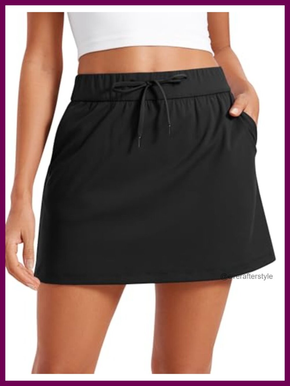 4-Way Stretch High Waisted A-Line Skirt with Pockets for Work